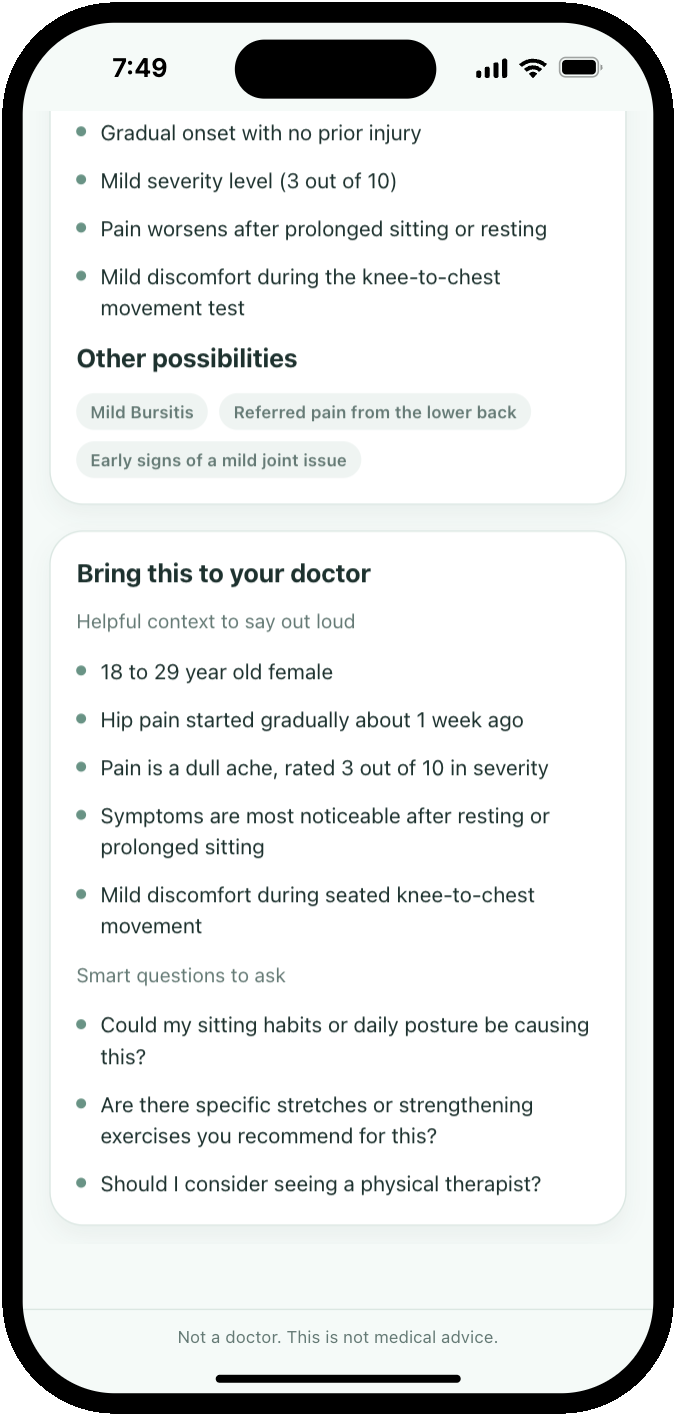 Forecasted diagnosis details screen