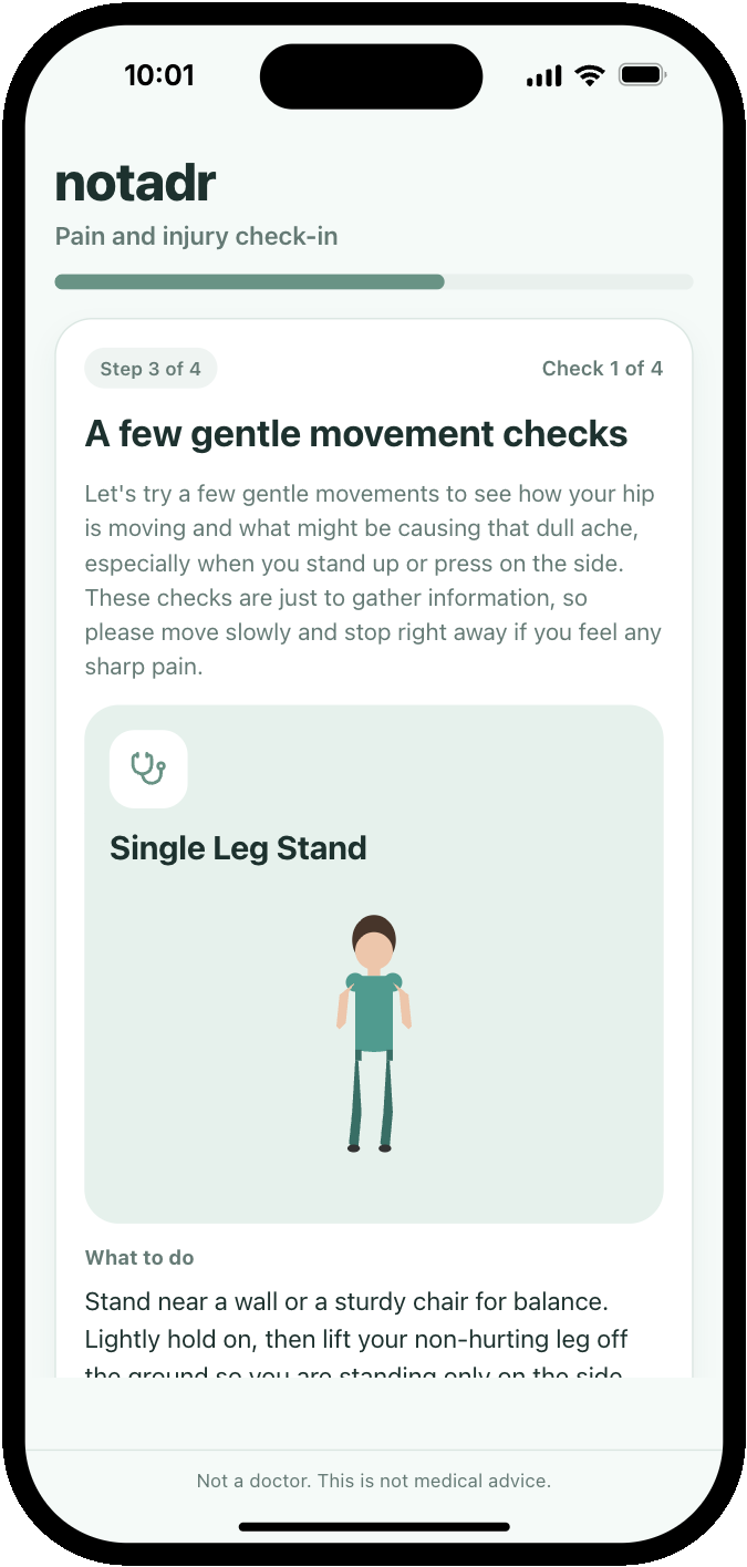 Movement checks screen